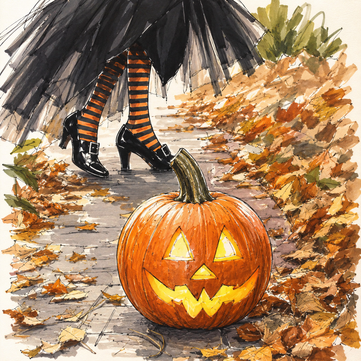 Pumpkin witch print