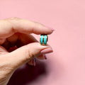 Teal loop earrings