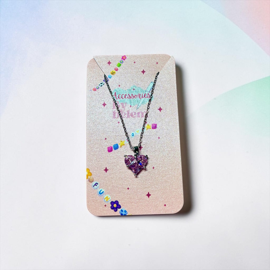 Pink heart necklace