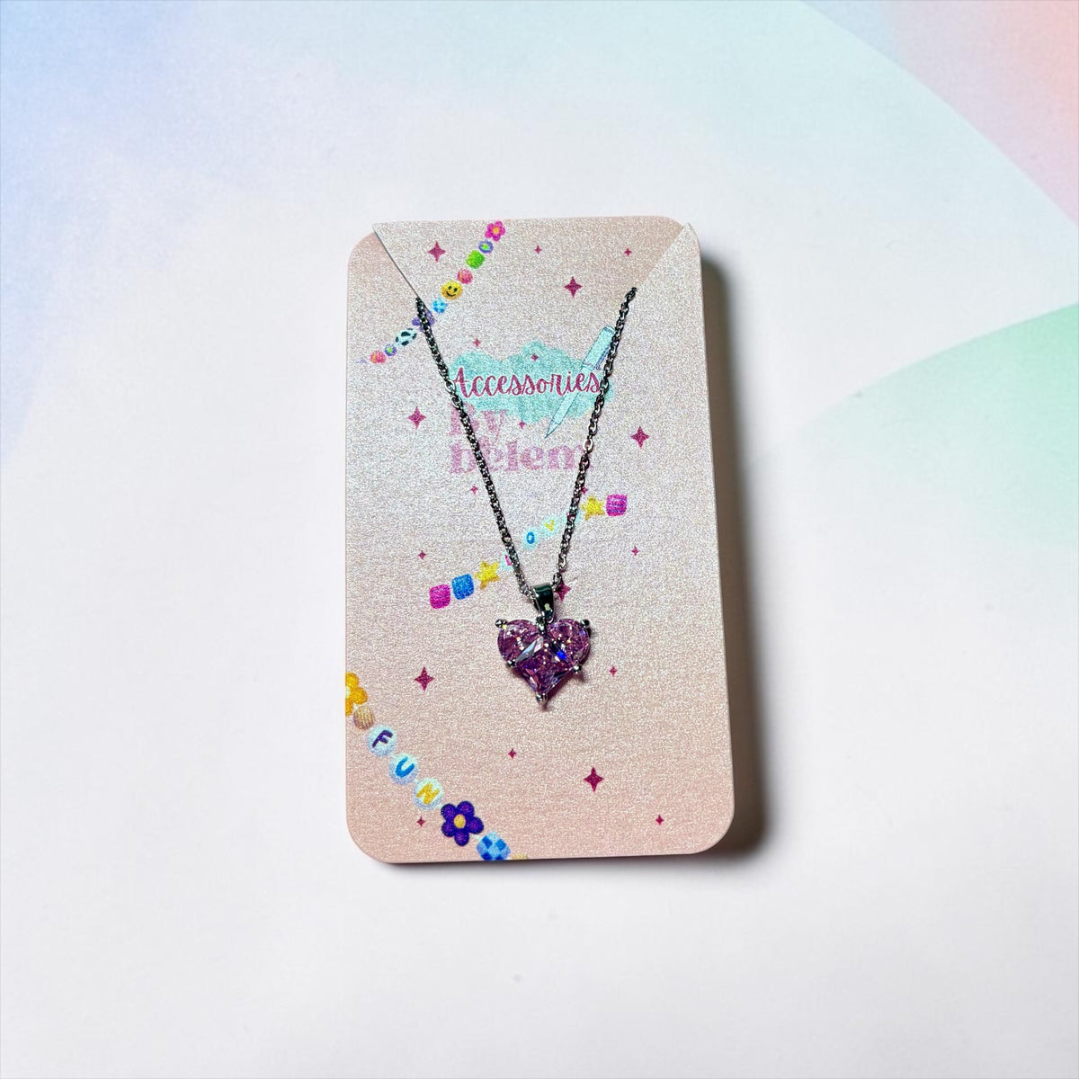 Pink heart necklace