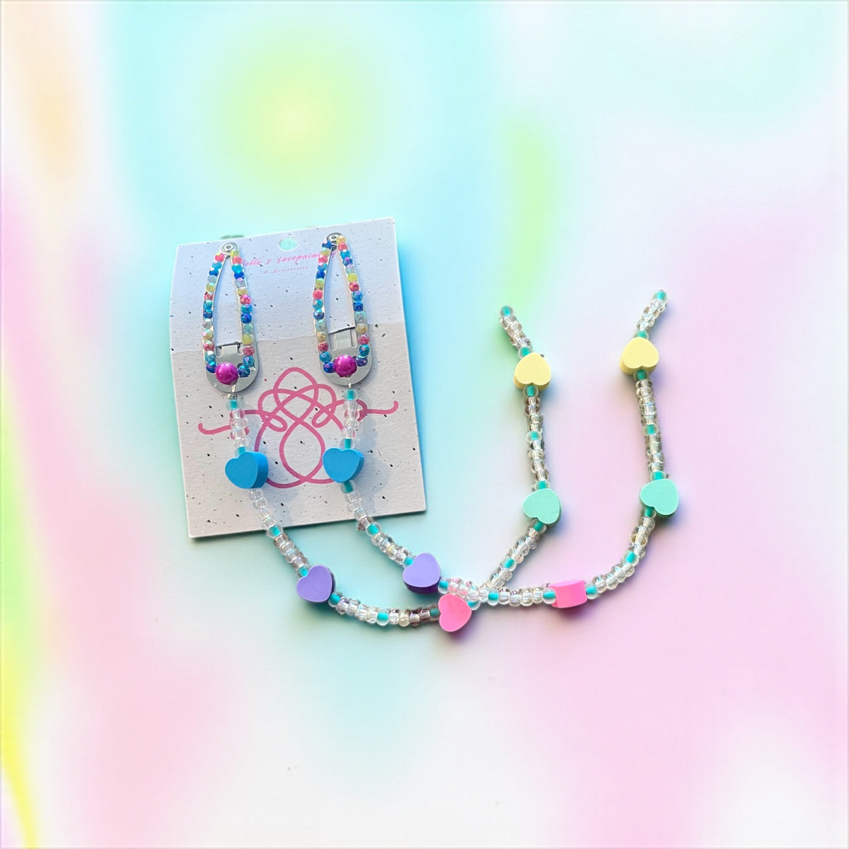 Rainbow baby hair clips
