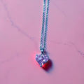 Pink heart necklace