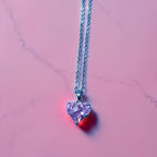 Pink heart necklace