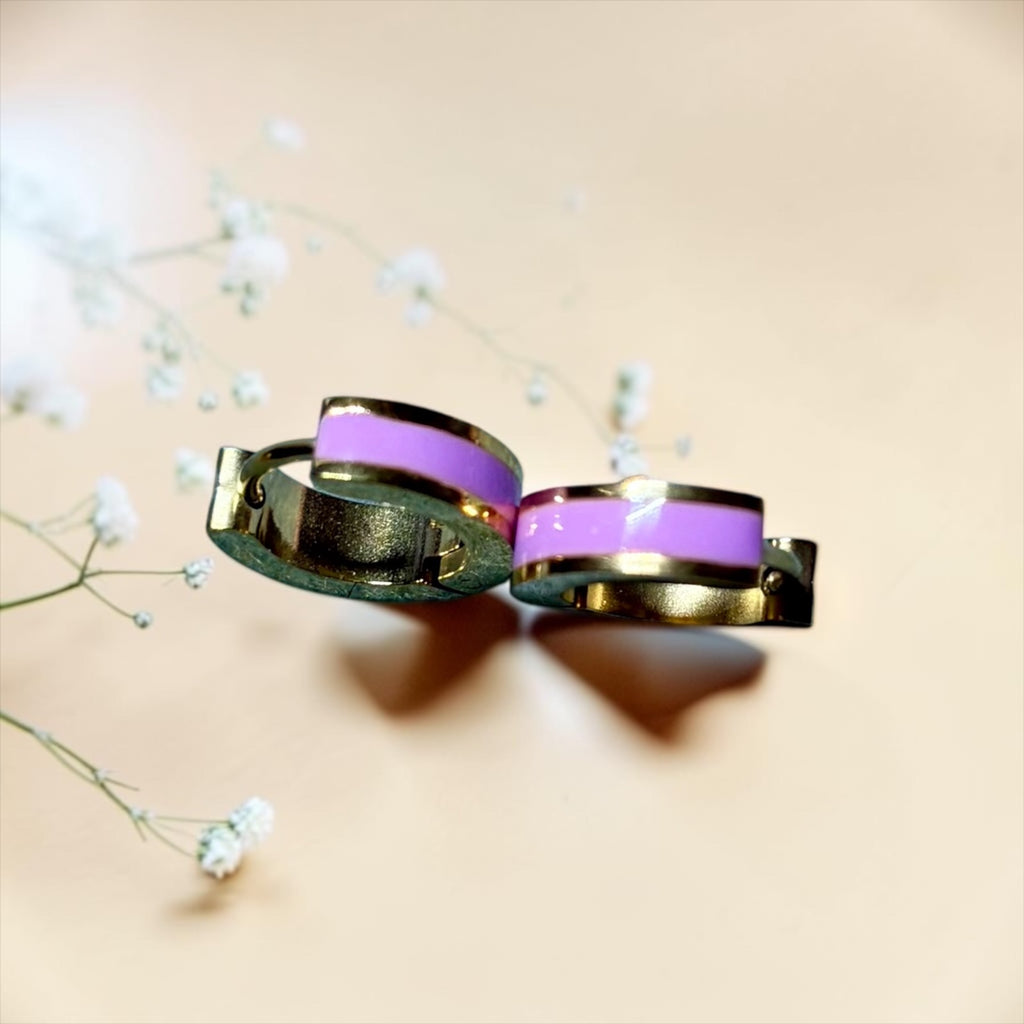 Pink loop ear rings