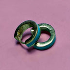 Teal loop earrings