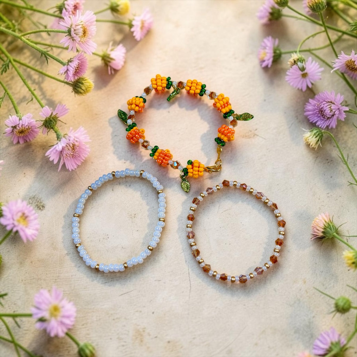 Lil pumpkin bracelet set