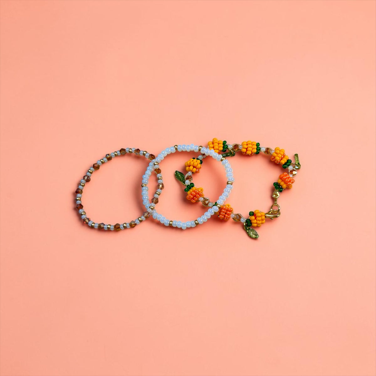 Lil pumpkin bracelet set
