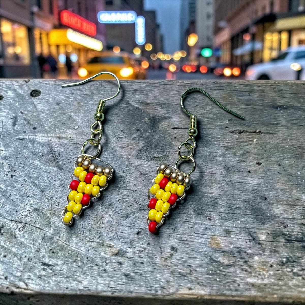 Pizza earrings
